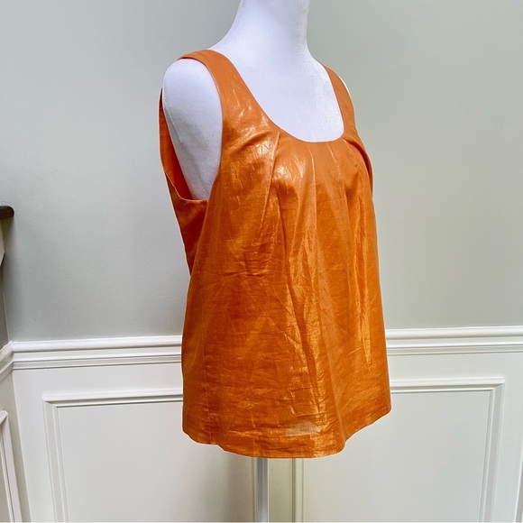 J. Crew Metallic Orange Sleeveless Blouse S - Picture 2 of 7